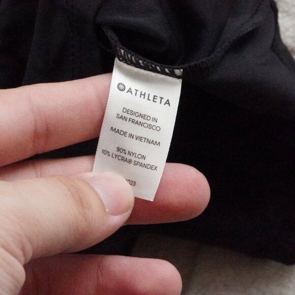 Athleta Sunlover Hilo UPF Dress Asymmetric Short Sleeve Black Large NWT  $79 - Picture 6 of 9